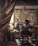 VERMEER VAN DELFT, Jan The Artist in his studio oil